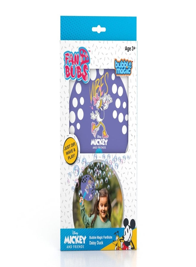 Bubble Magic FanBubs Daisy Duck Theme|Thick Viscous Concentrate Solution Pouches with HandFan|Just Dip, Wave& Play|Bubble Maker|Birthday&Return Gifts for Kids 3yrs+|Outdoor Indoor Toy|Made in India - Image 1